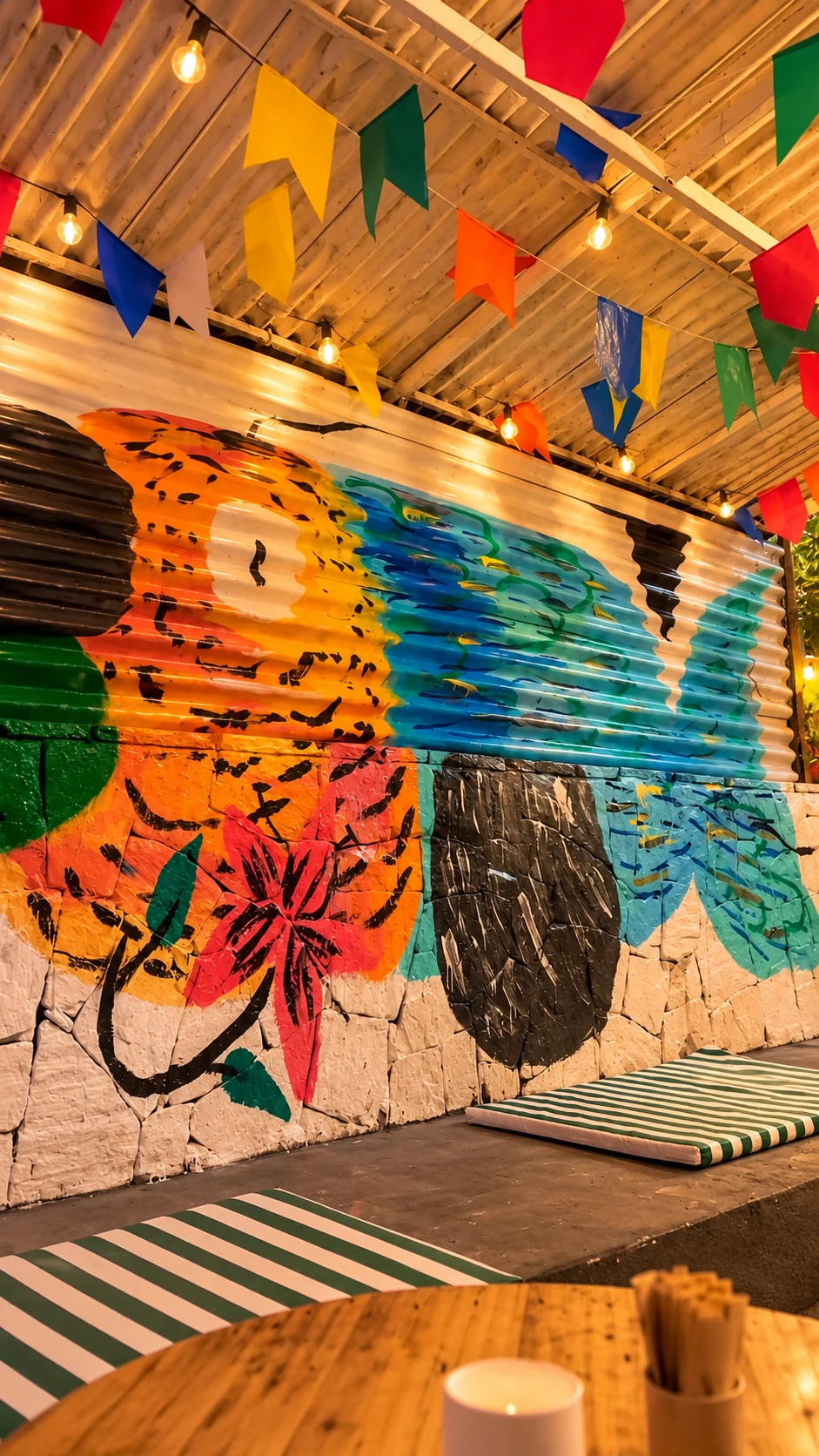 Arte e mural do Babilon Café